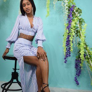 CIRENA TWO-PIECE STRIPE SET